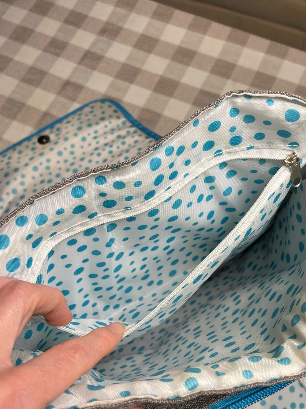 Gray and Blue Messenger Laptop Bag